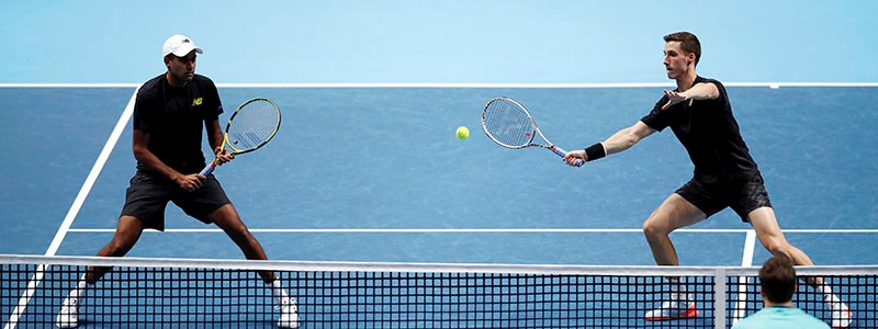 Joe Salisbury and Rajeev Ram playing doubles together