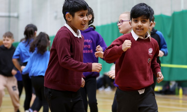 Students are seen taking part in the Deaf Tennis Festival at Woodlands Academy on May 03, 2024 in Coventry, England.