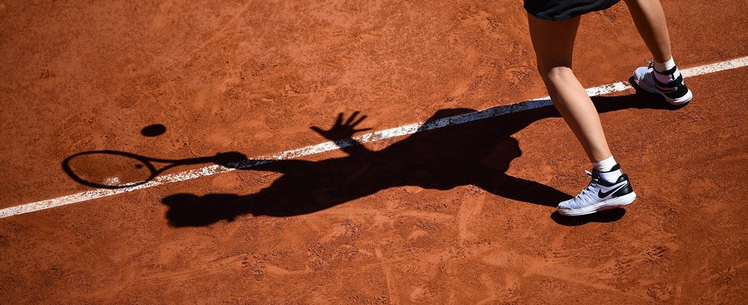 Shadow of a tennis player