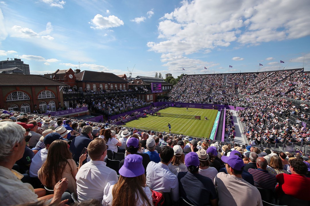 View from stands in cinch championship centre court