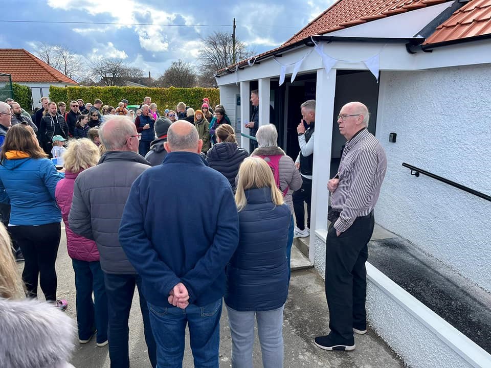 Crowds gathering in honour of the Longniddry Tennis Club Open Day