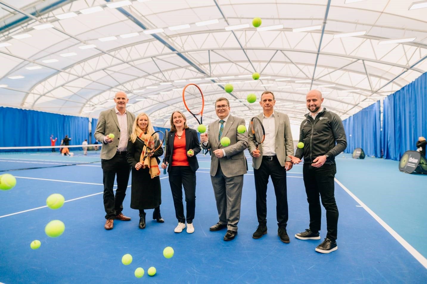 The official opening of the Oriam Indoor Tennis Centre